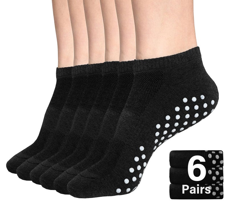 DIBAOLONG Grip Socks, 6 Pairs Non Slip Anti Skid Socks for Yoga,Pilates,Barre,Dance,Trampoline, Fitness for Unisex - Image 1